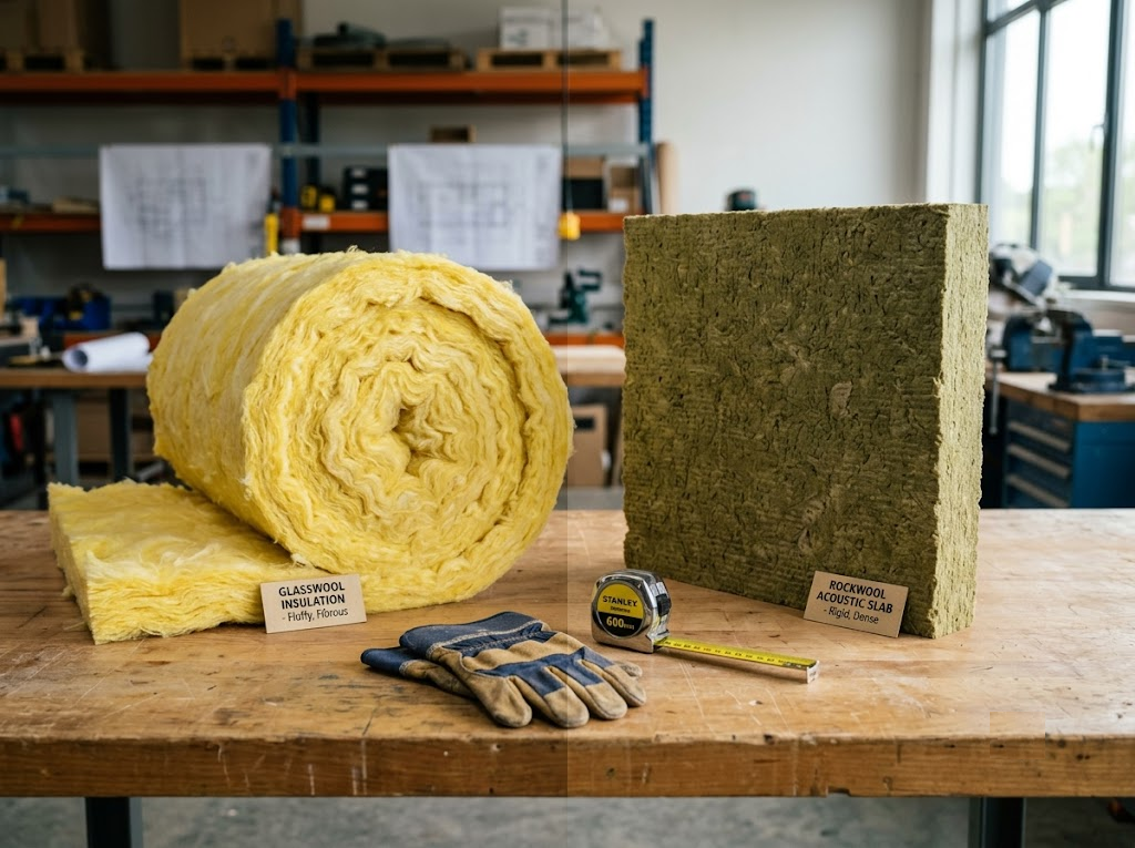 Perbedaan Glasswool vs Rockwool: Panduan Memilih Peredam Dinding Partisi 