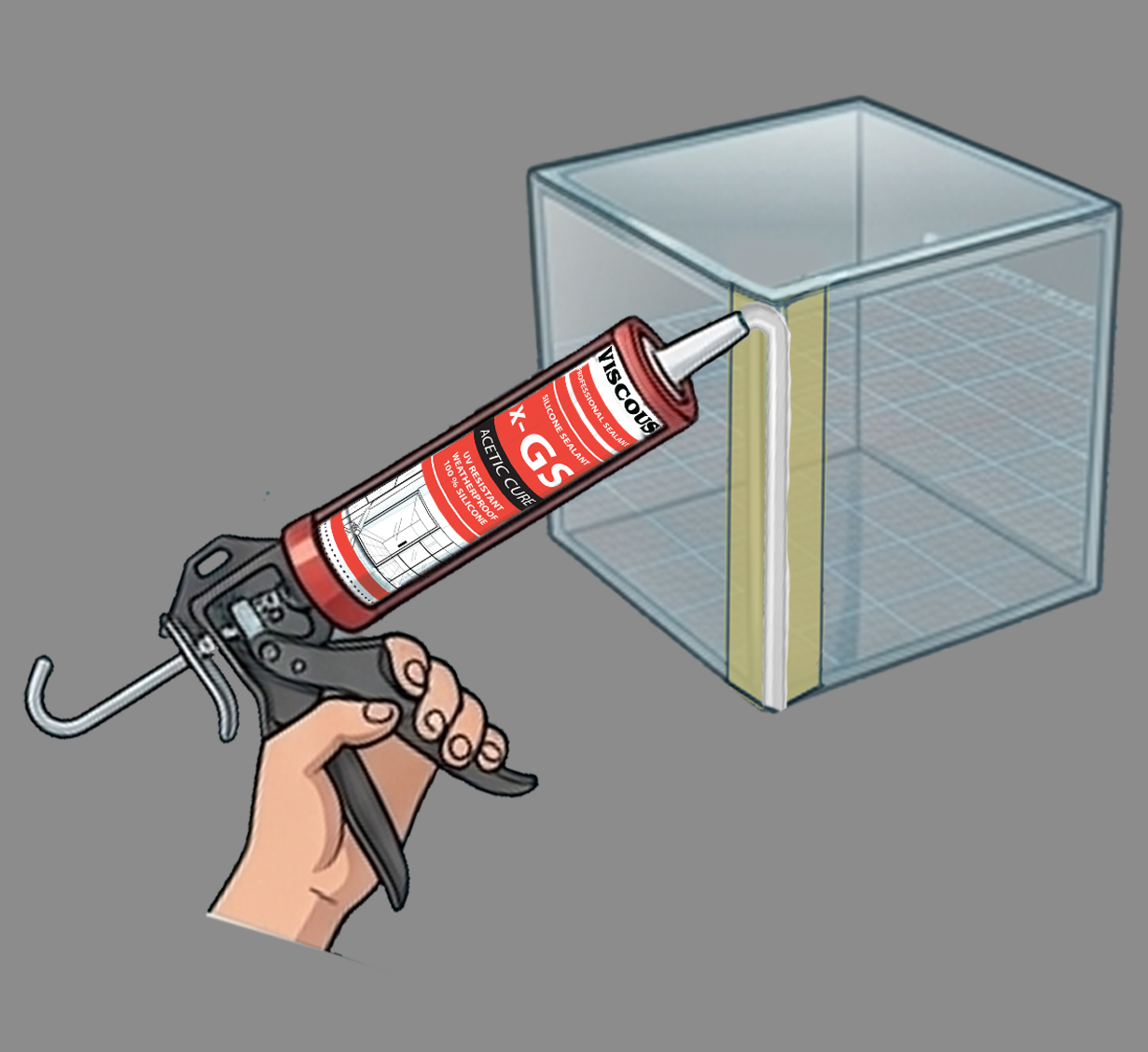 Hold the caulking gun at a 45° angle and apply steady pressure on the trigger. Dispense Viscous evenly, ensuring the sealant fully penetrates and fills the gap.
