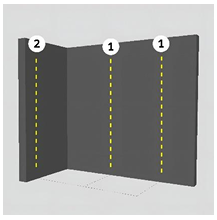 1. Lakukan penandaan posisi panel divider pada lantai serta dinding. 