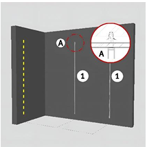 1. Pasang aluminium U-channel divider pada dinding, kemudian kunci menggunakan fisher dan sekrup hingga terpasang kuat.​